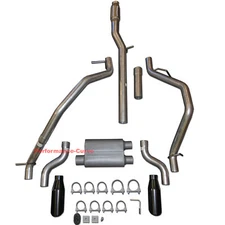 Dual Exhaust Kit Two Chamber Muffler Fits 14-19 Chevrolet Silverado GMC Sierra