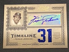 2005 Prime Cuts Timeline Material Number Fergie Jenkins Auto Dual Jersey # 4/10