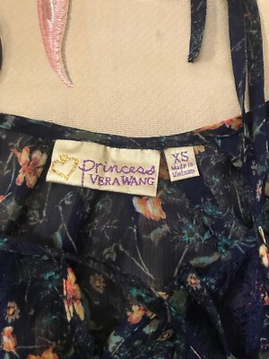 Chemisier Boho Transparent à Fleurs Vera Wang - Style Paysan Chic - Taille XS