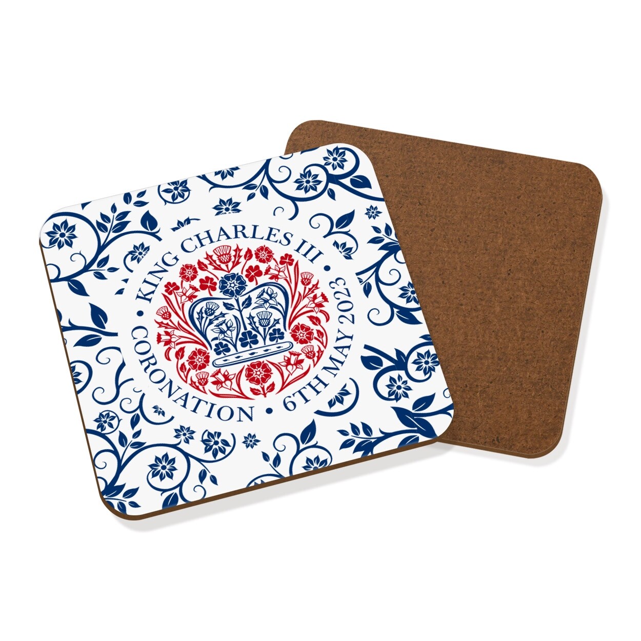 Pattern Coronation Emblem King Charles III Coaster Drinks Mat Souvenir Gift