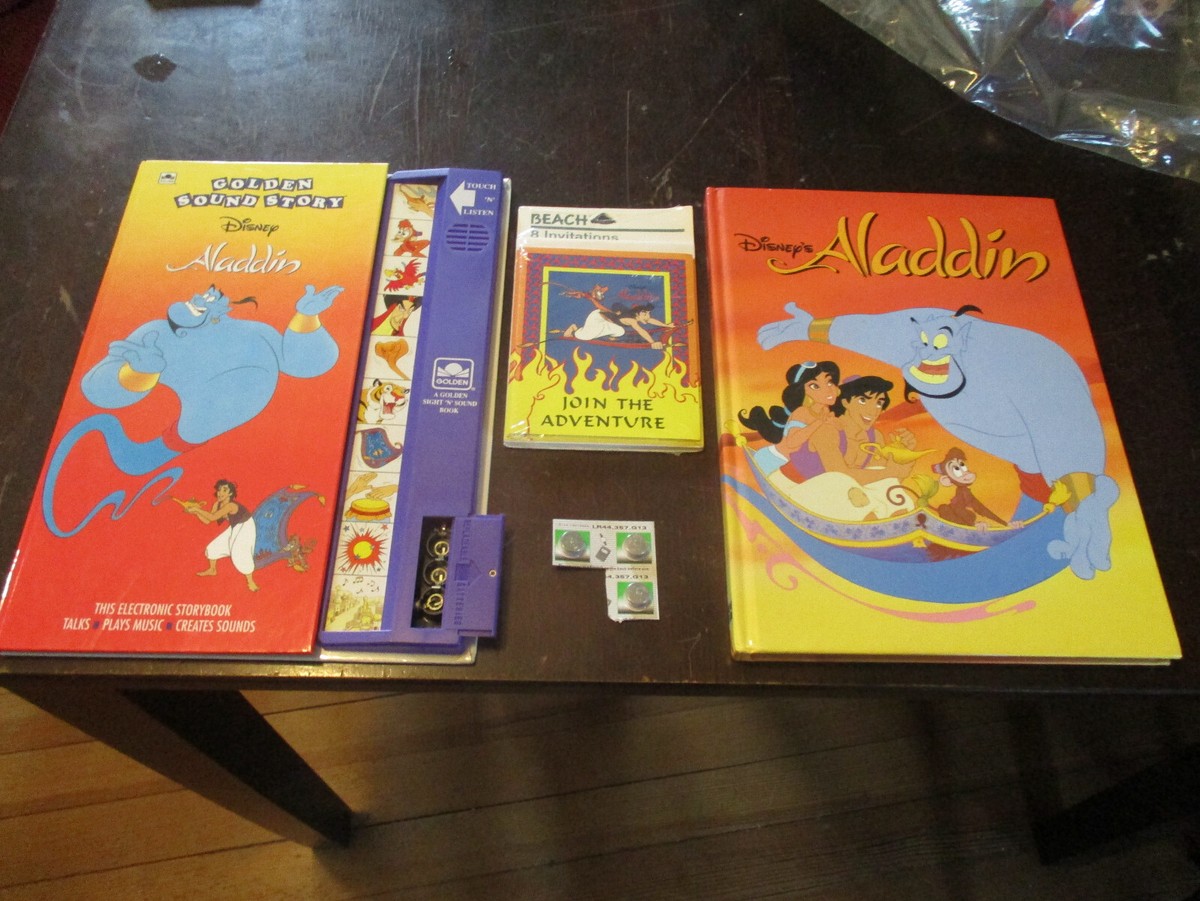 1992 GOLDEN SOUND STORY ALADDIN BOOK+,1993 HARDCOVER BOOK 96pgs