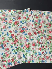 RARE! PAIR KING WAMSUTTA Bright Floral *Cream Vintage Pillowcases Flowers AS-IS