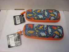 2 Kids DINOSAUR  Eyeglass Cases New  Soft Zippered case