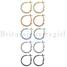 5pairs Stainless Steel Women Girls Big Circle Huggie Hoop Round Dangle Earrings