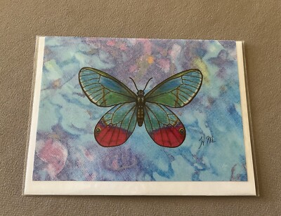 Handmade Unique Butterfly Blank Greeting Card & Envelope~5” X 7”, New ...
