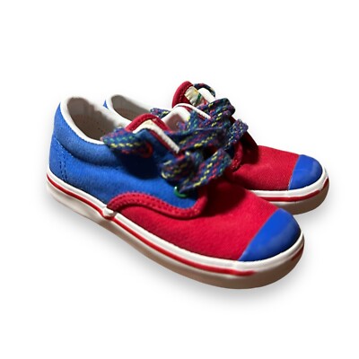 Vintage Stride Rite Size 7M Shoes Color block Red Blue Chucky