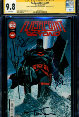 SS CGC 9.8 FLASHPOINT BEYOND 1 GEOFF JOHNS JEREMY ADAMS  TIM SHERIDAN SIGNED