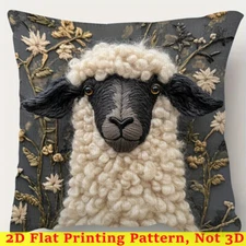 Valais Black Nose Sheep Graphic Printing Pillowcase Double Sided Pattern Designs