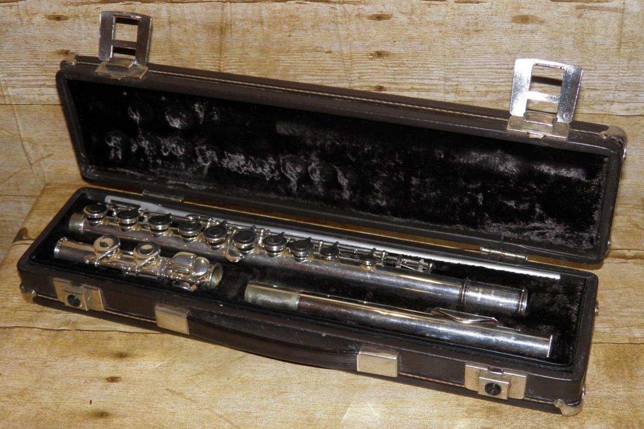 Vintage Emperor Copper Pattern Flute #552807 & Case By Boosey & Hawkes