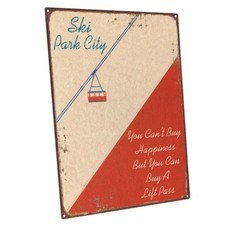 Ski Park City Metal Sign; Wall Decor for Vacation Home
