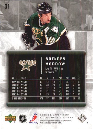 2005-06 Upper Deck Rookie Update Hockey #31 Brenden Morrow - Picture 2 of 2