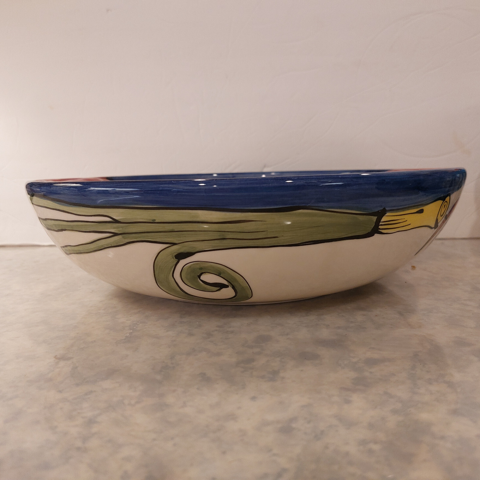 TIKA Large 12 1/2" Seafood Crab Shrimp Tabasco Serving bowl. EUC