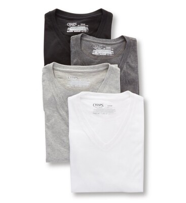 Chaps 4er Pack Herren V-Ausschnitt T-Shirt - CUVNP4