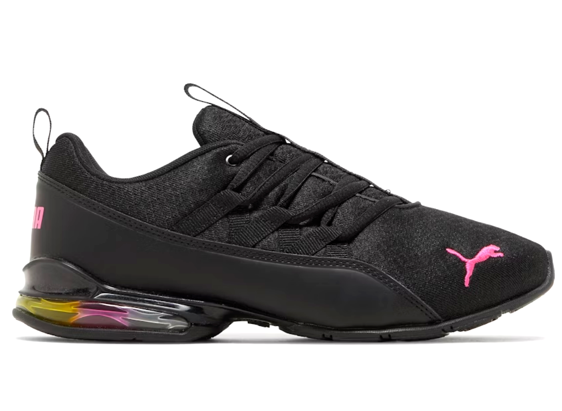 PUMA Women's RIAZE PROWL RAINBOW Sneaker Shoes, Black-Luminous