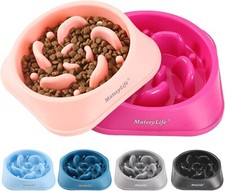 Slow Feeder Dog Bowls 2PCS Anti-Choking Puzzle Anti-Slip Inter... Medium
