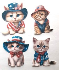 3D UPick Patriotic Cats July 4th Memorial Day Scrapbook Card Embellishment 3639