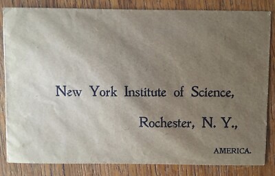 Briefumschlag-New York Institute of Science, Rochester,N.Y.,AMERICA,leer zu,1905