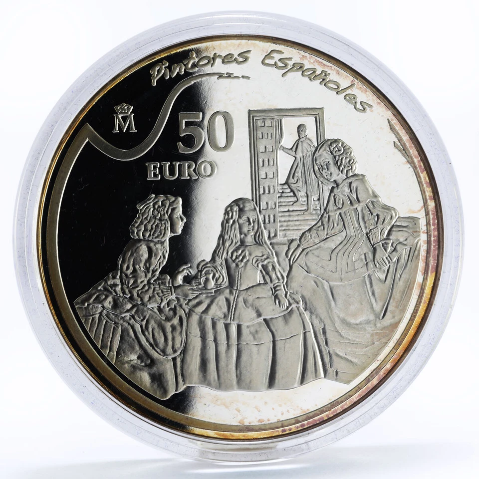 Moneda de plata España 50 euros serie Pintores españoles Velásquez y su arte 2008 Foto 4 de 4