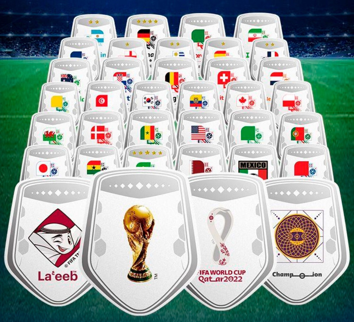 2022 FIFA World Cup Qatar – Complete Set of 32 Silver Medals (2.5g