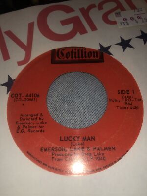 EMERSON, LAKE & PALMER: lucky man / knife's edge COTILLION 7'' Single 45 RPM