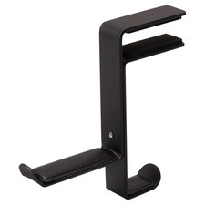 Black Metal Headphone Stand Reusable Earphone Rack Holder for Desk and Office
