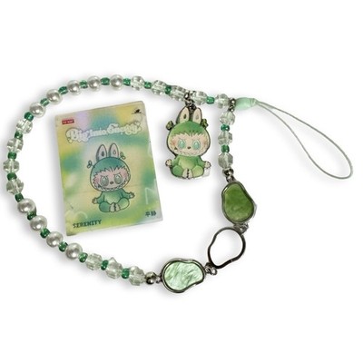 Pop Mart Bobo & Coco Serenity Beaded Phone Charm Keychain Kasing Lung