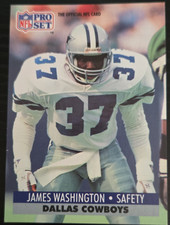 1991 Pro Set #486 James Washington Rookie RC - Dallas Cowboys Football Card. rookie card picture