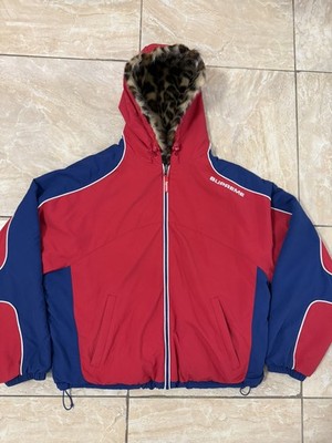 Supreme Faux Fur Reversible Hooded Track Jacket (Red) Size : SMALL