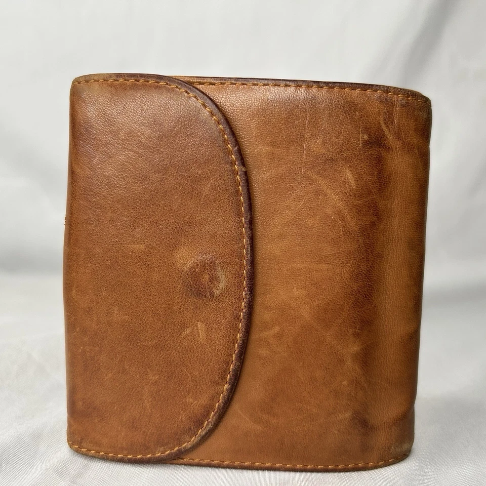 Бумажник складной двойной Loewe коричневый кожаный с монограммой и отделением для монет - Изображение 2 из 4