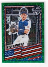 2026 Panini Stars & Stripes Prizm USA Baseball - Green #156 Ryder Helfrick #/49