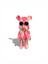Pink Camo Bear Figurine Designer Art Toy Collectible Display Figure