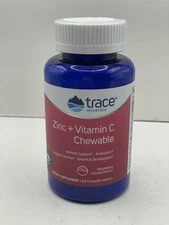 Zinc + Vitamin C Chewable Trace Minerals Raspberry Flavor 60 Chewable Wafers