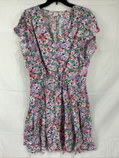 NWT Gap XXL Floral Flutter Sleeve Tie-Waist Mini Dress Multicolor Ruffle