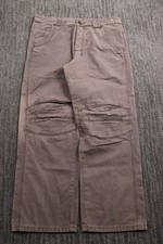 Vintage Y2K Wide-leg Baggy Canvas Pants Women's 34x29 Brown Faded Raver Skater