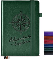 A5 Graph Notebook 160 Pages Quad Ruled Hardcover w/ Pocket Green