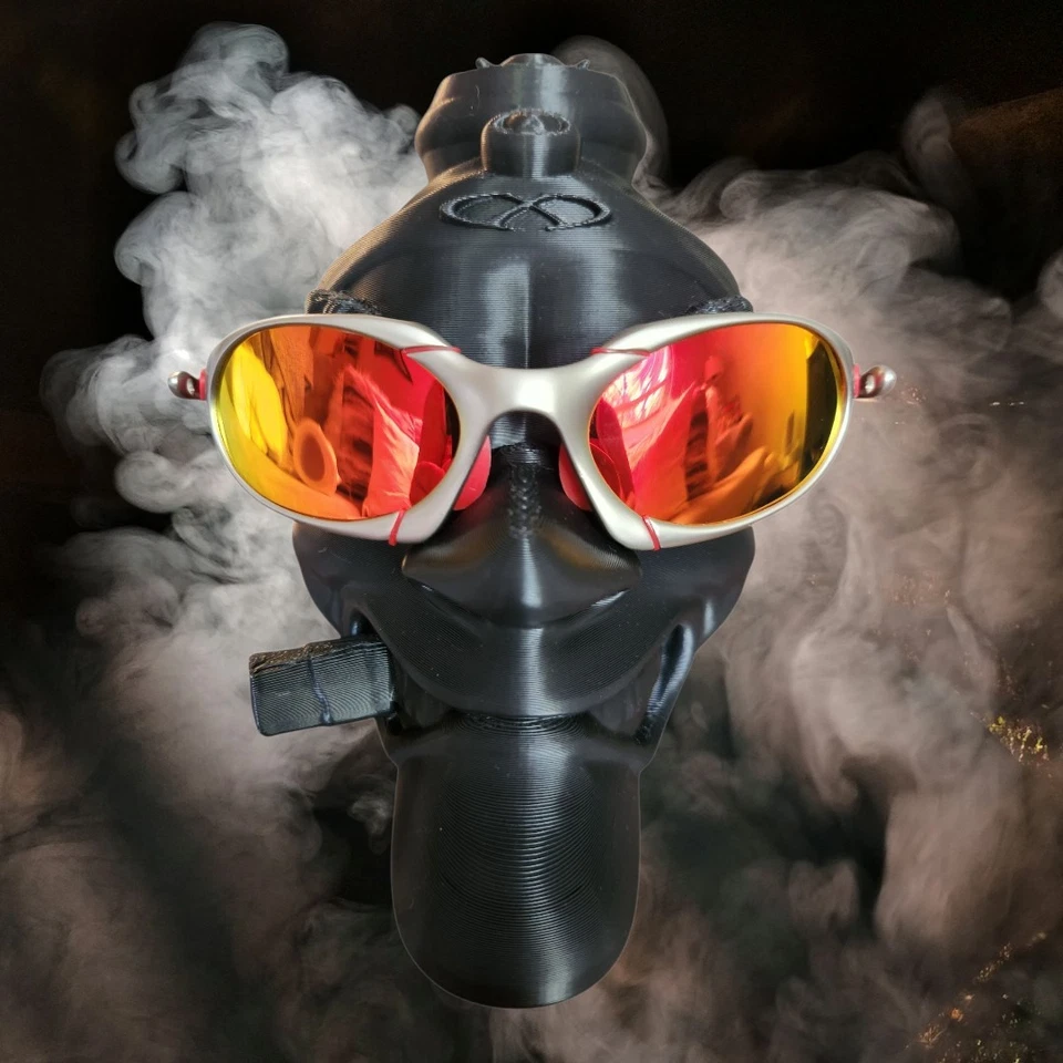 Marco Oakley Polarizado Romeo 1 Rojo Plateado con Lentes Naranja Foto 2 de 4