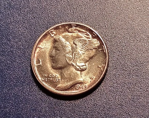 Gem BU 1945-D Mercury Dime