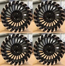 17x7.5 5x112 35 Cb 73.1 Wheels Black Machined Swirl Style Rims 17 Set 4