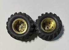 Vintage Tamiya Blackfoot Front Wheels & Tires Mud Blaster Monster Beetle Gold