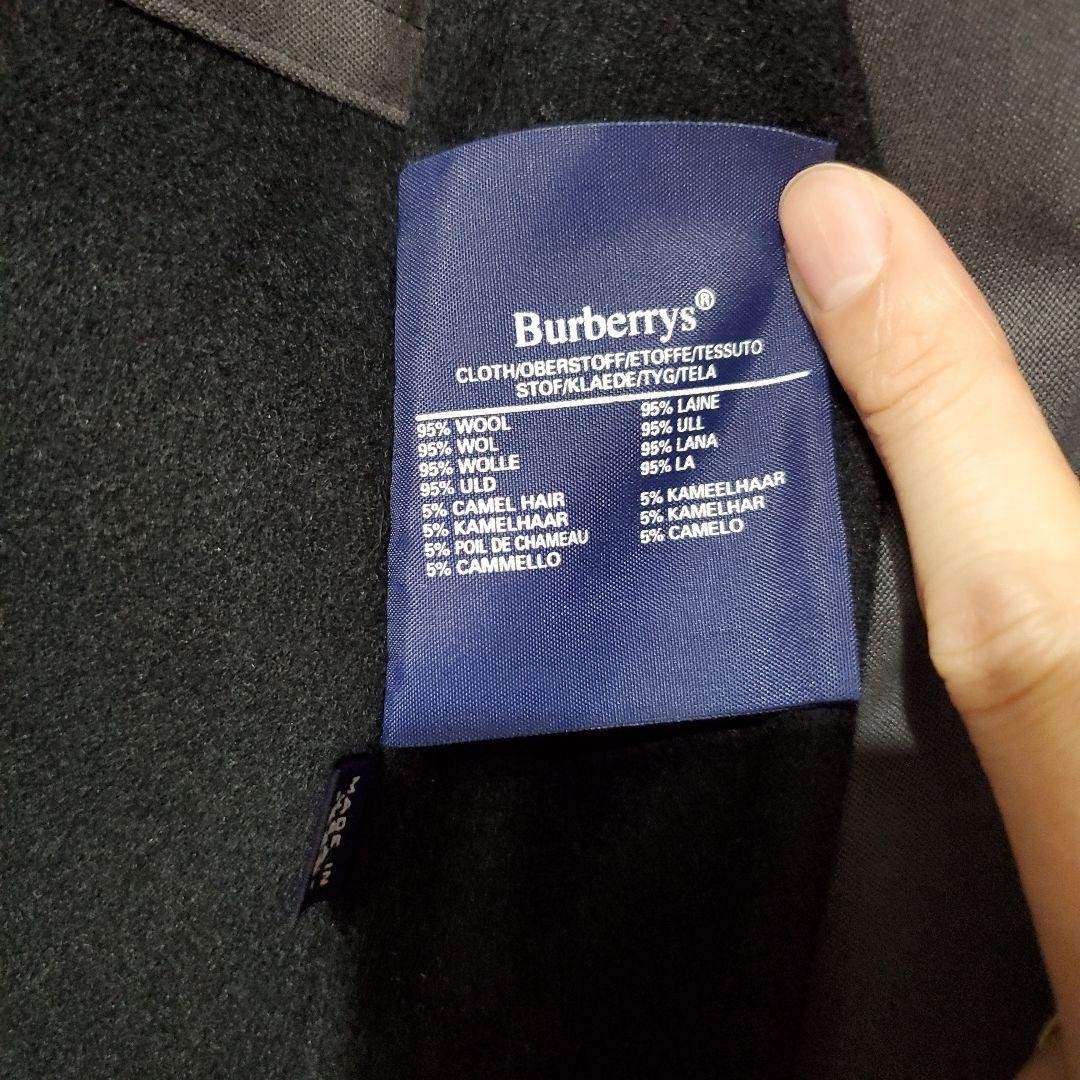 Burberry Balmacaan Coat Soutien-collar Belted Gray Polyester Size M For Men thumbnail 23