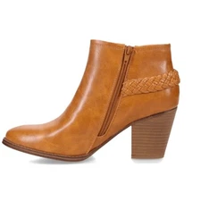 Baretraps Womens Charlotte Chestnut Brown Ankle Booties Braided Accent Size 8.5M