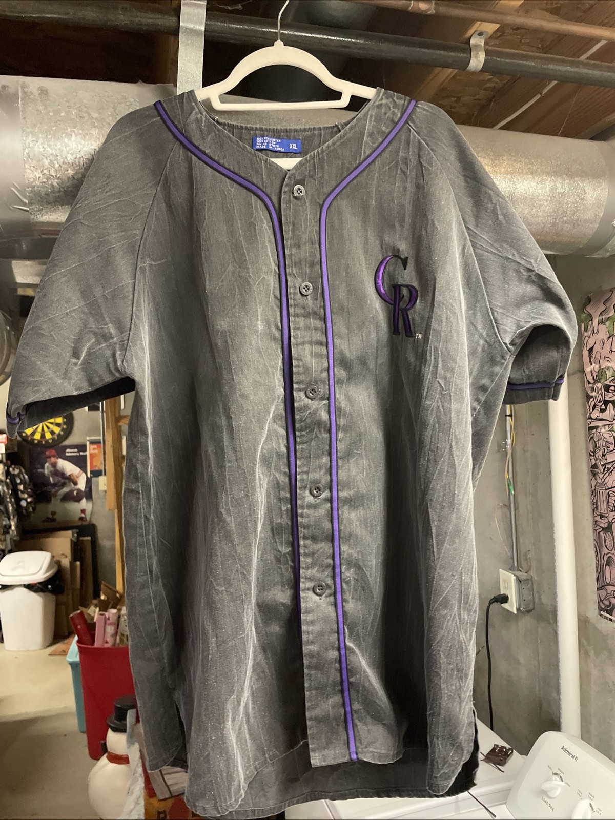 Vintage 90s Starter MLB Colorado Rockies Back Acid Wash Baseball Jersey Mens Xxl