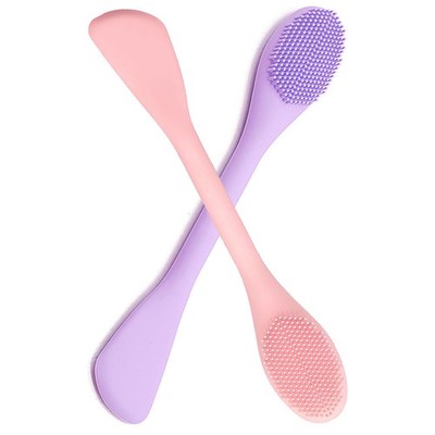 YEADMAL Silicone Face Scrubber, 2 in 1 Mask Brush, Pore Pink+purple 