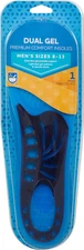 Rite Aid Dual Gel Insoles Work Insoles for Men, 1 Pair - Sizes 8-13 | Shock Abso