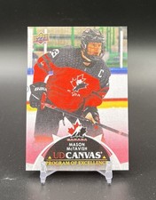 2021-22 Upper Deck Canvas Program Of Excellence Mason McTavish Rookie Card RC. rookie card picture