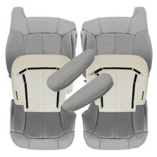 SecosAutoparts Leather Seat Cover Foam Cushion Pewter Gray
