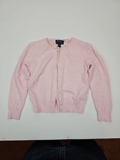 Polo Ralph Lauren girls' pink cotton cardigan with a floral inner lining SIZE S