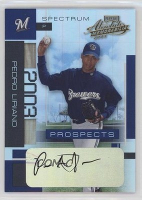 2003 Playoff Absolute Memorabilia Spectrum Signatures Pedro Liriano Auto sh7