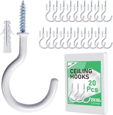 20 Pcs Ceiling Hooks for Hanging Plants - 2.9 Inches Heavy Duty, Hanging Hooks f