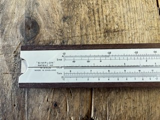 Antique Simplon Slide Rule British Made with Original Instruction Sheet